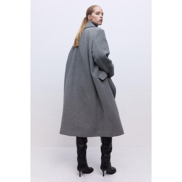 H&M Women's Double-Breasted Coat Size XS In Gray - Picture 2 of 13